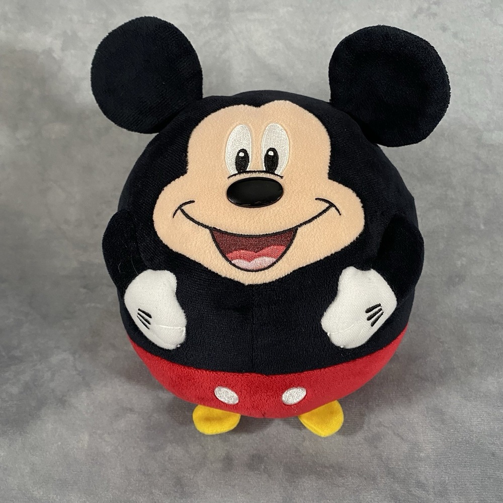Disney Mickey Mouse Round Ball Plush Animal 2013 TY Beanie Baby‎ Retired